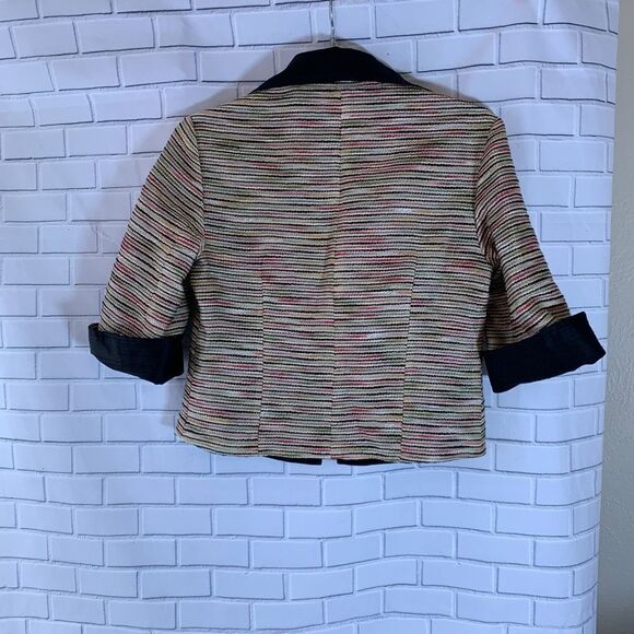 LaFayette 148 Striped Cropped Jacket Size 2 - Picture 2 of 5